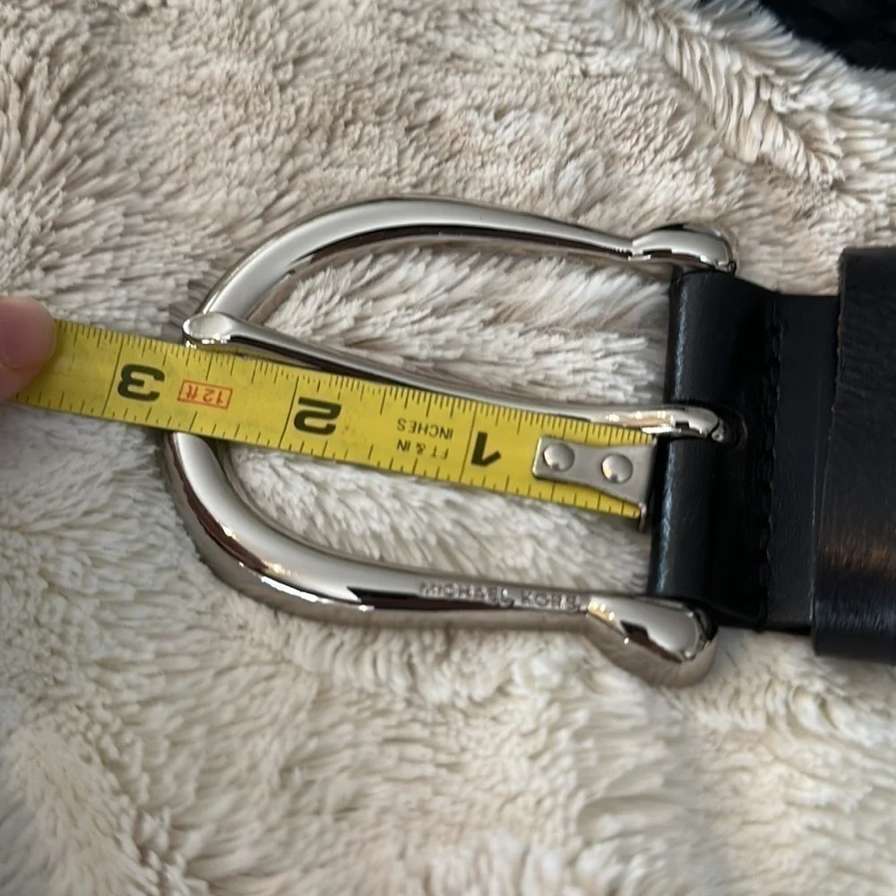 Michael Kors Black Woven Wide Leather Belt Small